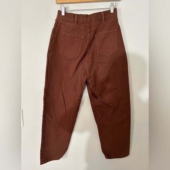 C/Meo Collective Between the Lines Crossover Waist Chocolate Brown Cropped Jeans - Picture 8 of 10